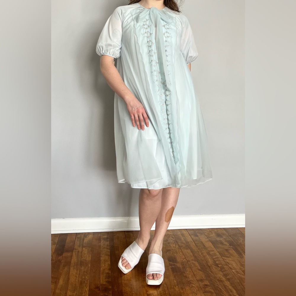 Vintage ice blue dressing gown
